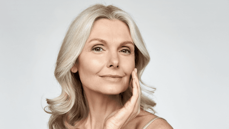 older woman with smooth skin
