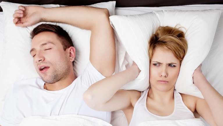 man snoring